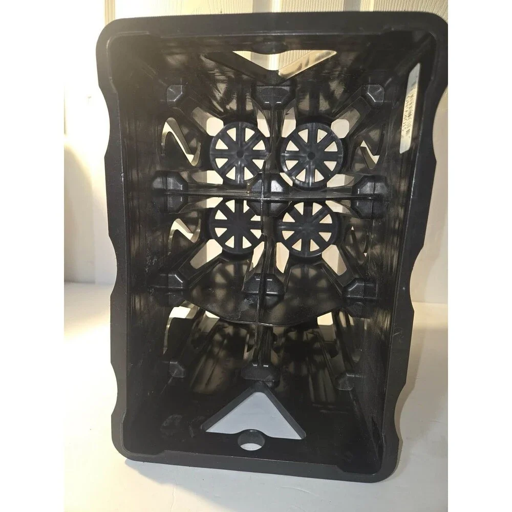 STORViNO Stackable Transportable 6 Bottle Wine Storage Crate Black Plastic